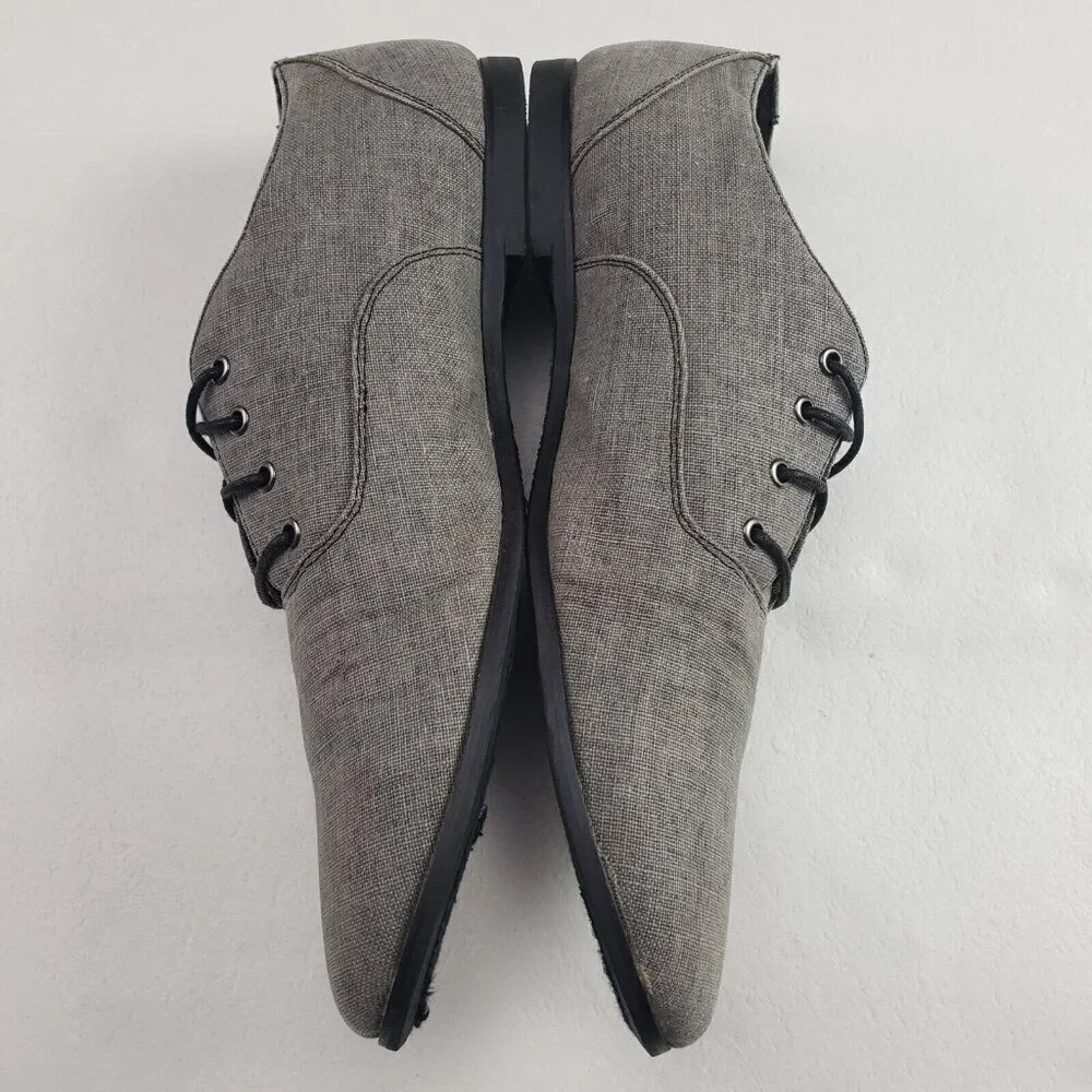 Bed Stu Canvas Oxford Shoe Mens 12 Gray Lace Up Casual Dress Loafer